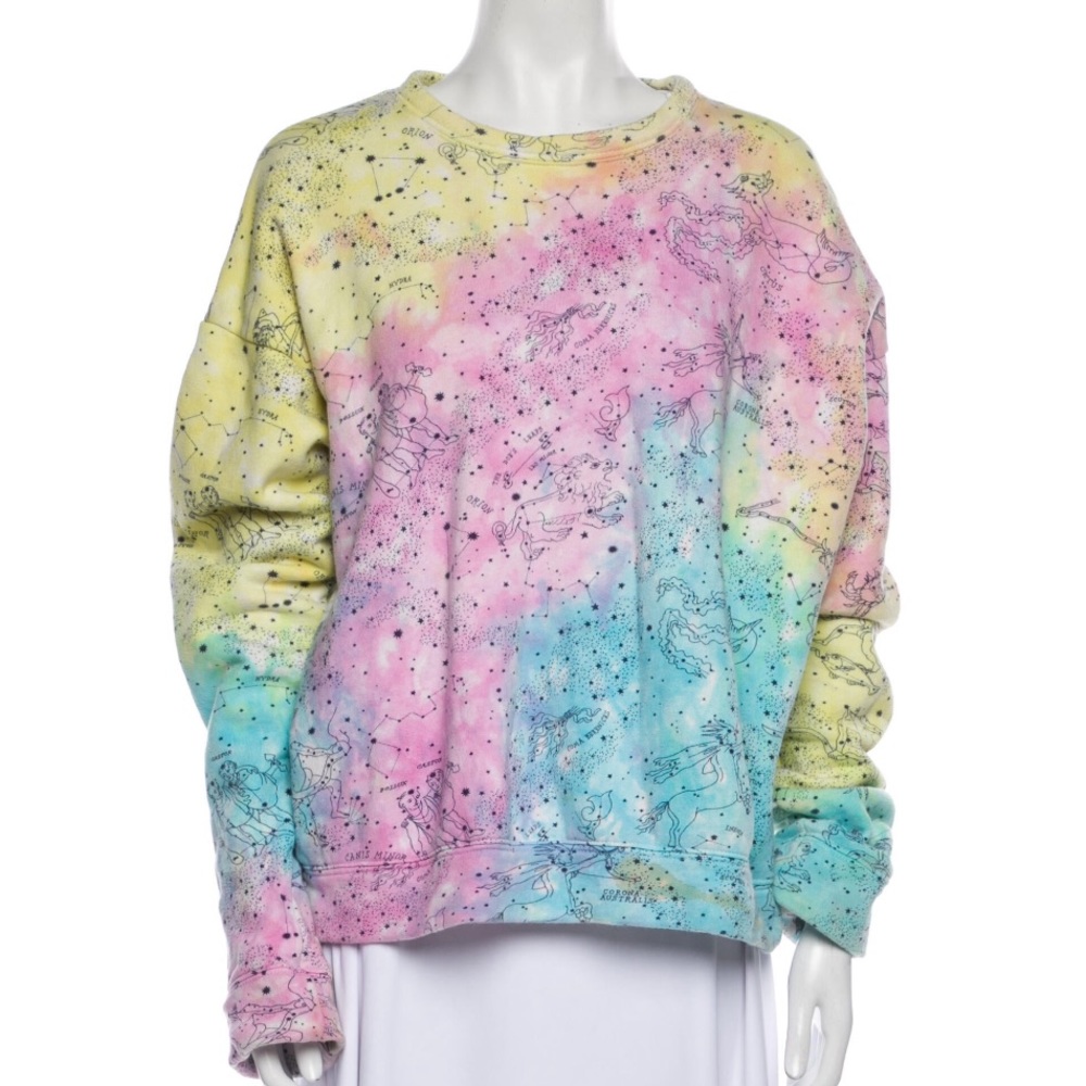 The Elder Statesman constellation printed sweatshirt XS NWT ombré oversized